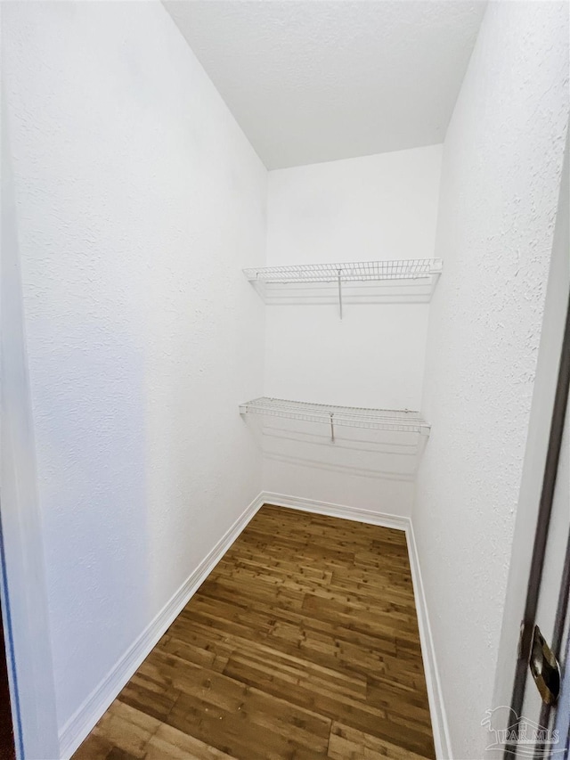 spacious closet with wood finished floors