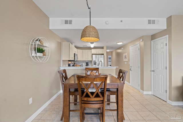 view of tiled dining area