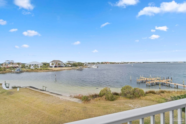 water view featuring a boat dock