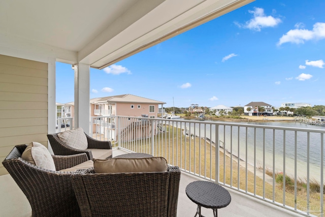 balcony with a water view