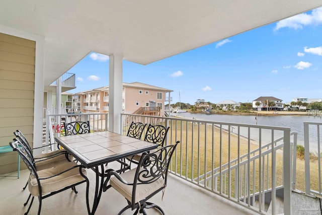 balcony with a water view