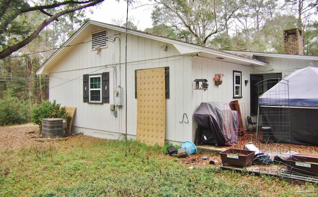 view of outbuilding with central AC unit