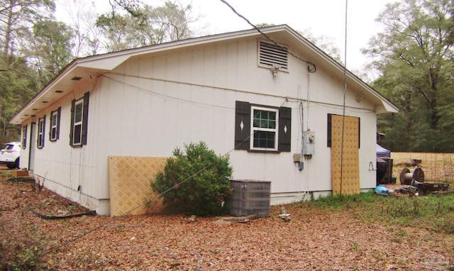 view of home's exterior featuring central air condition unit