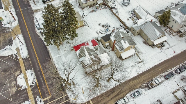 view of snowy aerial view