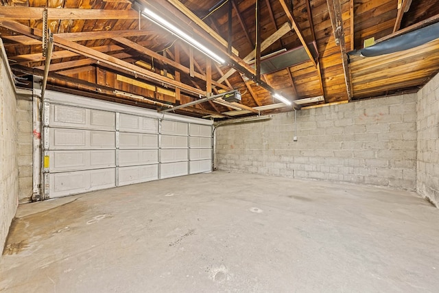 636 Callowhill St, Wooster, OH 44691 - garage with a garage door opener and concrete block wall