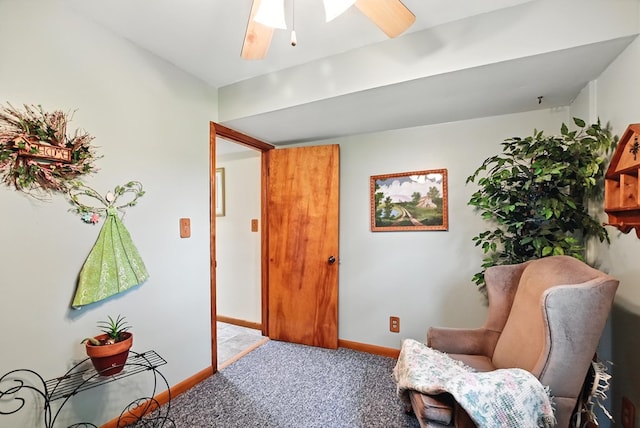 155 W Smiley Ave, Shelby, OH 44875 - living area featuring carpet flooring and ceiling fan