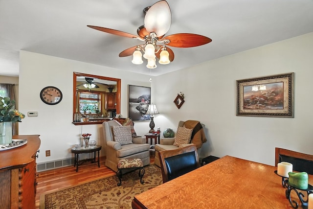 155 W Smiley Ave, Shelby, OH 44875 - sitting room featuring ceiling fan and wood finished floors
