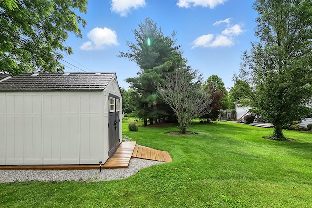 155 W Smiley Ave, Shelby, OH 44875 - view of green lawn featuring a shed