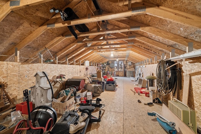 view of unfinished attic