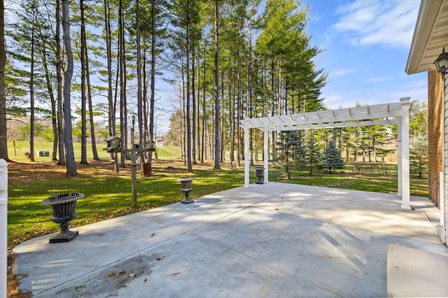 view of patio / terrace featuring a pergola