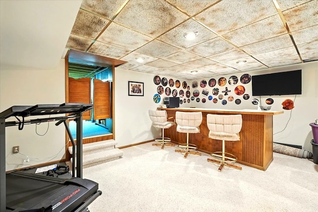 415 Lakeshore Rd, Ashland, OH 44805 - indoor dry bar with baseboards and carpet flooring