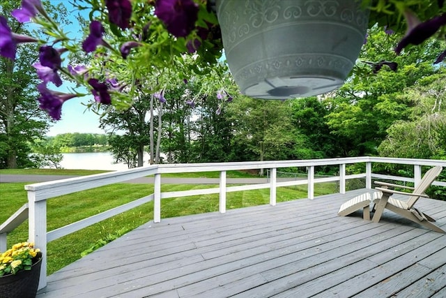 415 Lakeshore Rd, Ashland, OH 44805 - wooden terrace with a water view and a yard