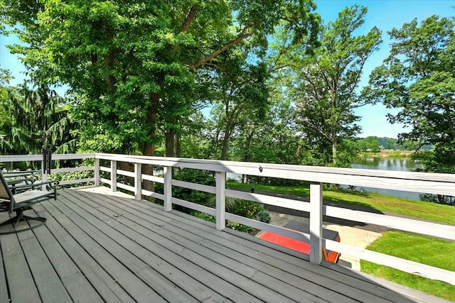 415 Lakeshore Rd, Ashland, OH 44805 - deck with a water view and view of scattered trees
