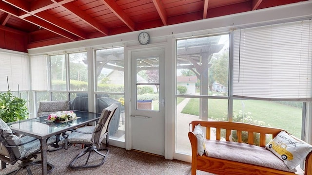 528 Maplewood St, Willard, OH 44890 - sunroom featuring plenty of natural light and beam ceiling
