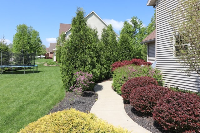 122 Woodside Blvd, Lexington, OH 44904 - view of green lawn featuring a trampoline