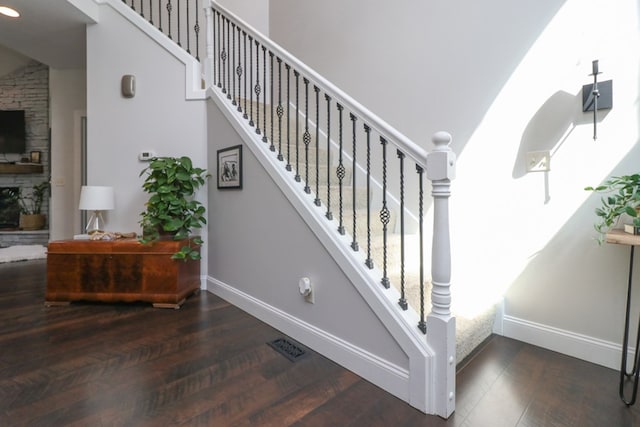 122 Woodside Blvd, Lexington, OH 44904 - stairway with baseboards and wood finished floors