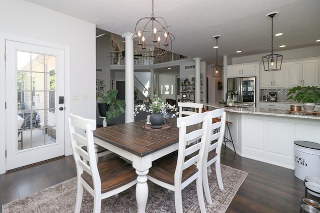 122 Woodside Blvd, Lexington, OH 44904 - dining room with dark wood-style flooring and recessed lighting
