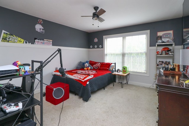 122 Woodside Blvd, Lexington, OH 44904 - bedroom with carpet floors, baseboards, and a ceiling fan