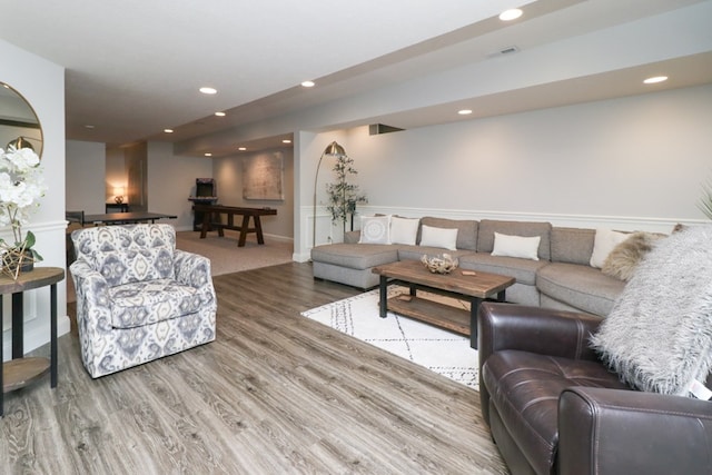 122 Woodside Blvd, Lexington, OH 44904 - living room with recessed lighting, wood finished floors, and baseboards