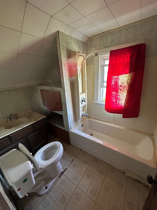 1221 N Sandusky Ave, Bucyrus, OH 44820 - bathroom with washtub / shower combination and tile patterned floors
