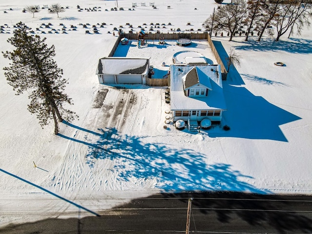 view of snowy aerial view