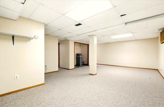 1645 Spring Village Ln, Mansfield, OH 44906 - finished basement featuring light colored carpet and a paneled ceiling