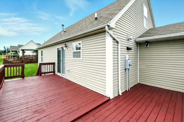 1645 Spring Village Ln, Mansfield, OH 44906 - deck featuring a lawn