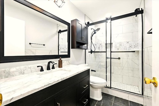 1645 Spring Village Ln, Mansfield, OH 44906 - full bath featuring marble finish flooring, vanity, and a stall shower