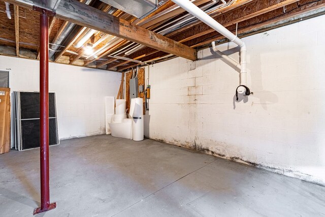 4299 County Road 20, Mount Gilead, OH 43338 - unfinished basement with electric panel and concrete block wall