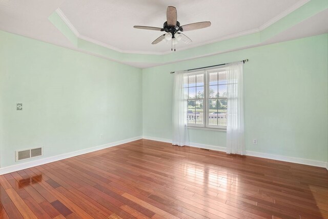 4299 County Road 20, Mount Gilead, OH 43338 - unfurnished room featuring hardwood / wood-style floors, ceiling fan, and crown molding