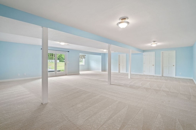 4299 County Road 20, Mount Gilead, OH 43338 - below grade area featuring light carpet and baseboards