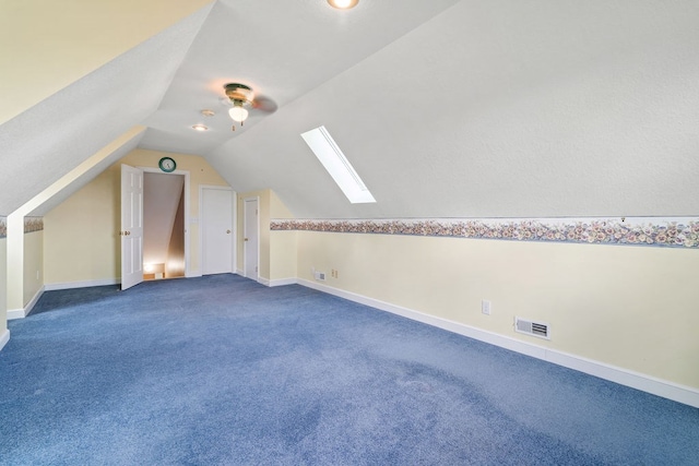 4299 County Road 20, Mount Gilead, OH 43338 - bonus room featuring carpet, ceiling fan, vaulted ceiling, and a skylight
