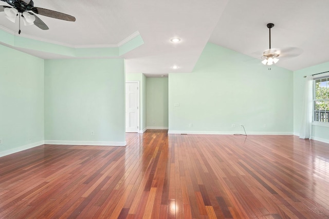 4299 County Road 20, Mount Gilead, OH 43338 - spare room with a ceiling fan, wood-type flooring, crown molding, and recessed lighting