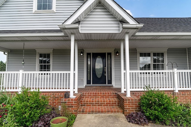 4299 County Road 20, Mount Gilead, OH 43338 - doorway to property with covered porch and roof with shingles