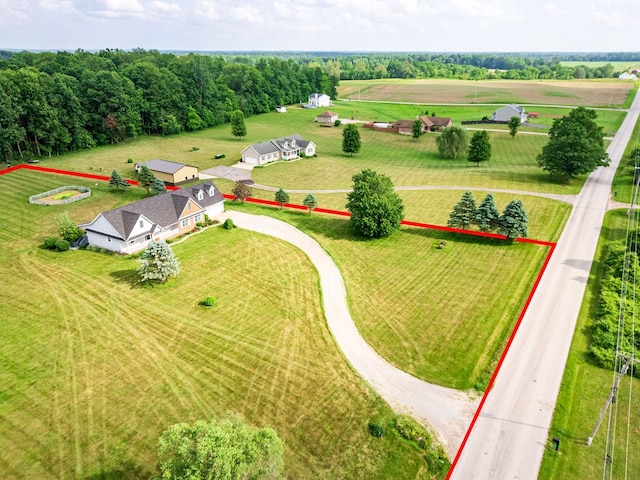 4299 County Road 20, Mount Gilead, OH 43338 - aerial view of sparsely populated area featuring property boundaries highlighted