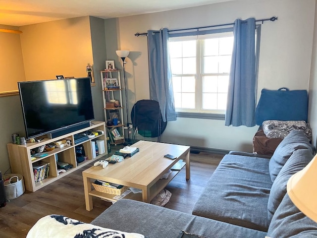 living area featuring wood finished floors