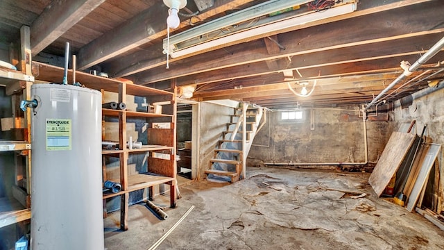 basement with gas water heater