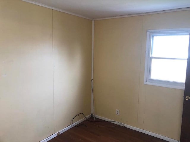 empty room featuring dark hardwood / wood-style floors