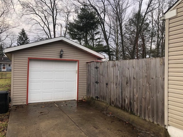 view of garage