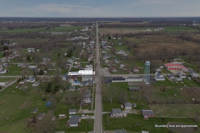 drone / aerial view with a rural view