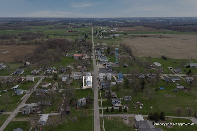 aerial view featuring a rural view