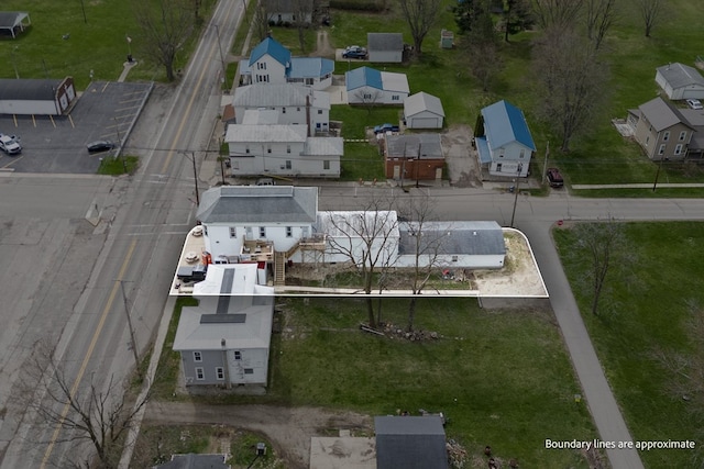 aerial view featuring a residential view