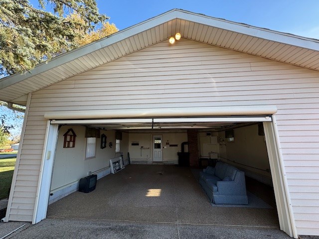 view of garage