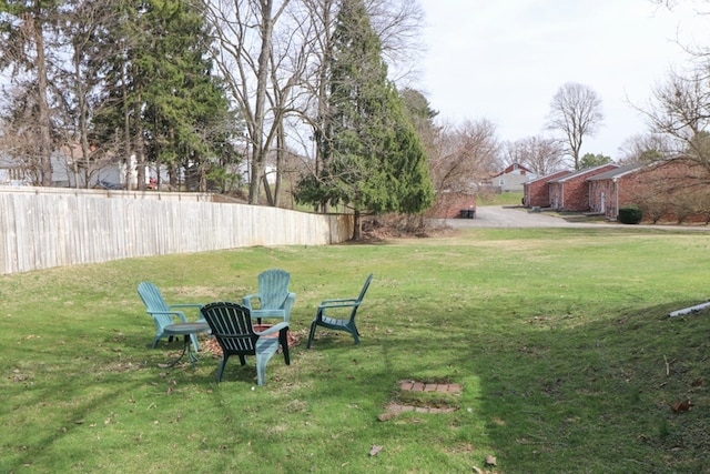 view of yard featuring fence