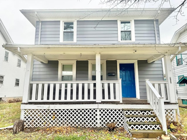 view of front of property featuring a porch