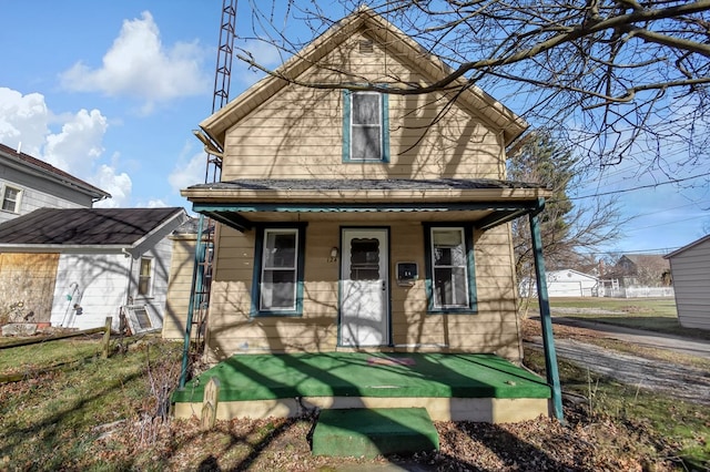 view of front of property with a porch