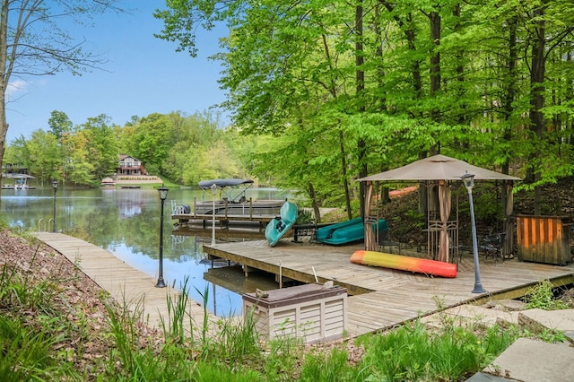 7326 State Route 19 Unit 1-2, Mount Gilead, OH 43338 - dock with a water view and a gazebo