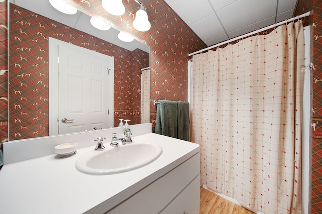 7326 State Route 19 Unit 1-2, Mount Gilead, OH 43338 - full bathroom with wood finished floors, vanity, and a shower with curtain