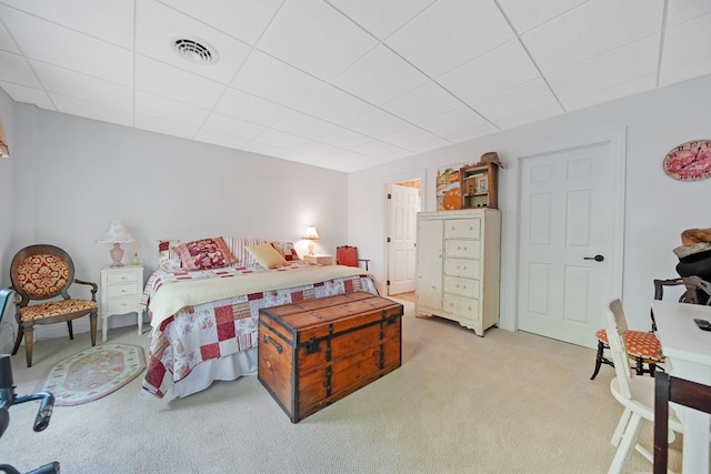 7326 State Route 19 Unit 1-2, Mount Gilead, OH 43338 - bedroom with light colored carpet and a drop ceiling