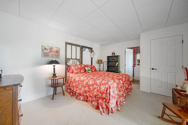 7326 State Route 19 Unit 1-2, Mount Gilead, OH 43338 - bedroom featuring carpet, baseboards, and a drop ceiling